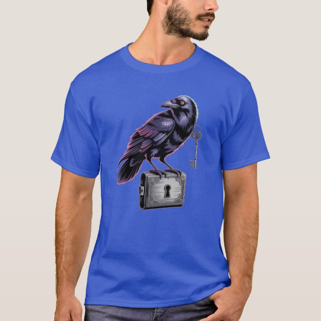 Mystical Raven mit Schlüssel- und Sperr-T - Shirt (Vorderseite)