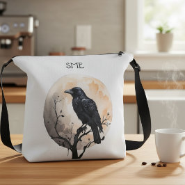 Mystical Raven Moon Art Crossbody Bag Tragetaschen Mit Langen Trägern