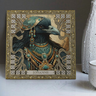 Mystical Raven Spirit Personalisiert Tribal Fliese