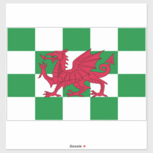 Mystical Red Celtic Dragon Flag Wales Aufkleber