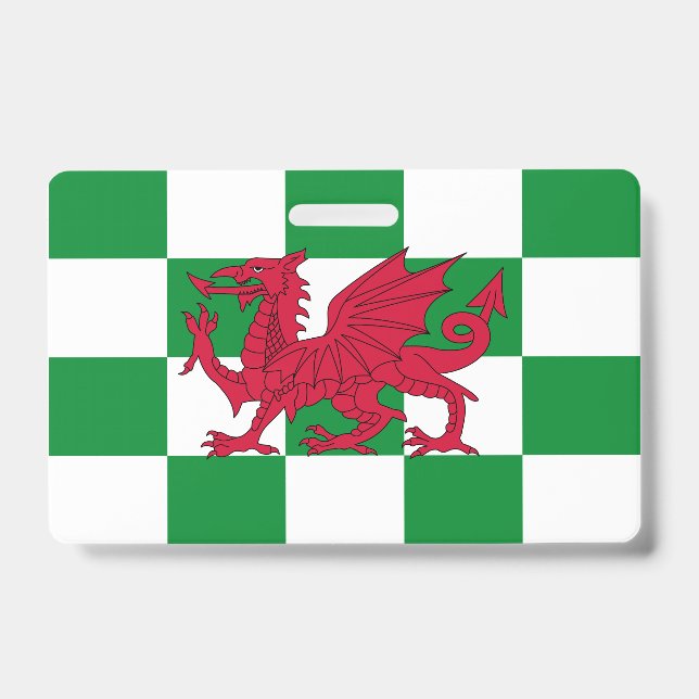 Mystical Red Celtic Dragon Flag Wales Ausweis (Vorderseite)