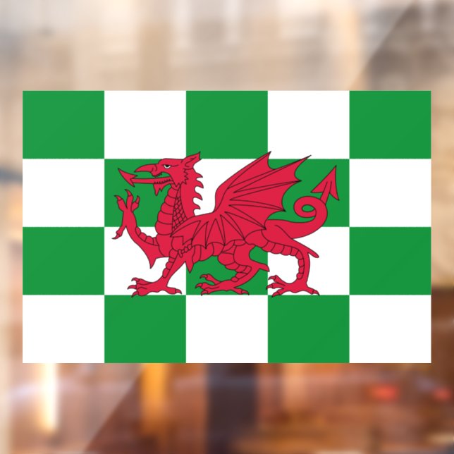 Mystical Red Celtic Dragon Flag Wales Fensteraufkleber (Blatt 2)