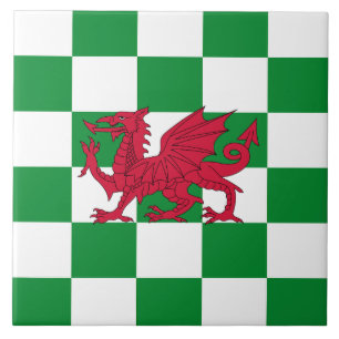 Mystical Red Celtic Dragon Flag Wales Fliese