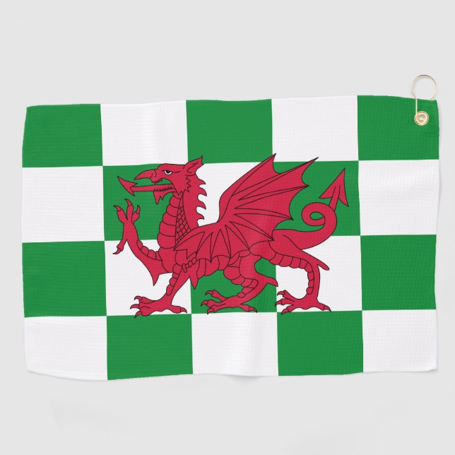 Mystical Red Celtic Dragon Flag Wales Golfhandtuch (Horizontal)