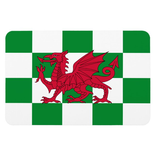 Mystical Red Celtic Dragon Flag Wales Magnet (Horizontal)