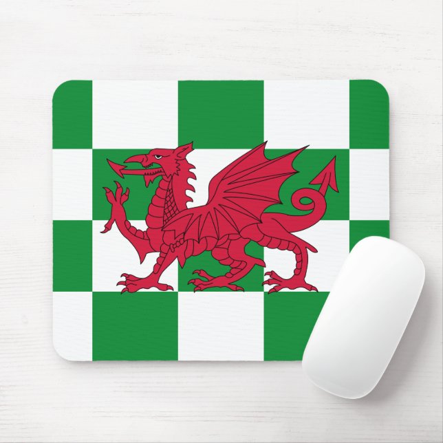 Mystical Red Celtic Dragon Flag Wales Mousepad (Mit Mouse)