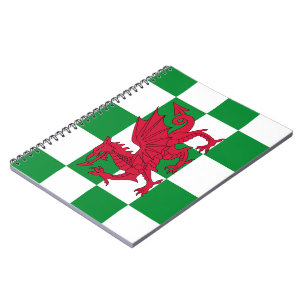 Mystical Red Celtic Dragon Flag Wales Notizblock