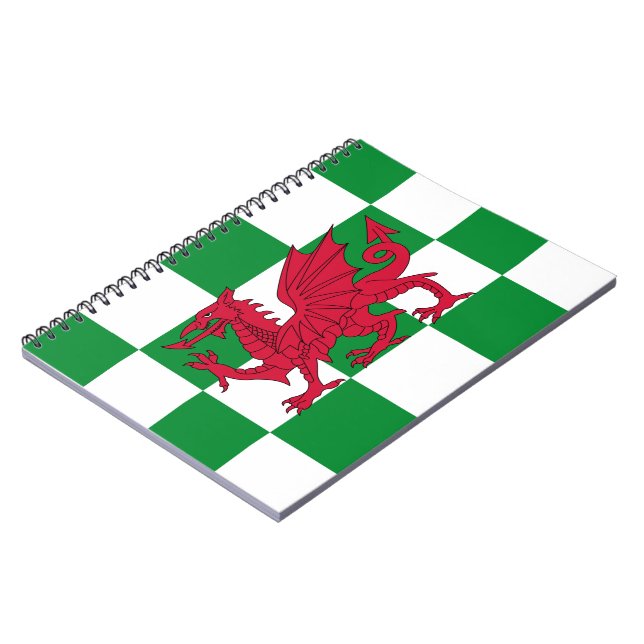 Mystical Red Celtic Dragon Flag Wales Notizblock (Linke Seite)