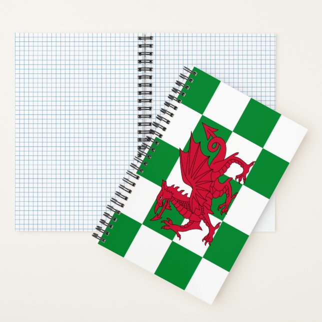 Mystical Red Celtic Dragon Flag Wales Notizbuch (Innen)