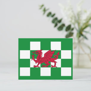 Mystical Red Celtic Dragon Flag Wales Postkarte