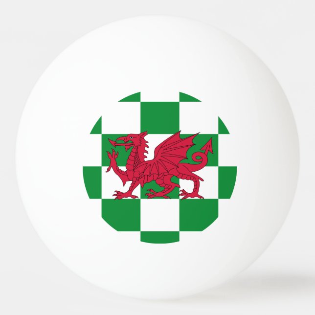 Mystical Red Celtic Dragon Flag Wales Tischtennisball (Vorderseite)