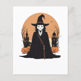 Mystical Salem Black Cat mit Pumpkins