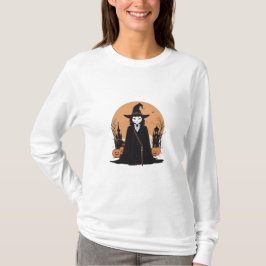 Mystical Salem Black Cat mit Pumpkins T-Shirt