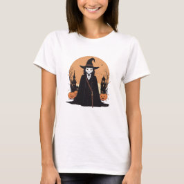 Mystical Salem Black Cat mit Pumpkins T-Shirt