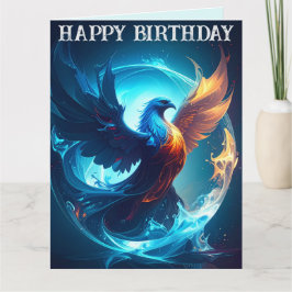 Mystical Scorpio Phoenix Happy Birthday Art Karte