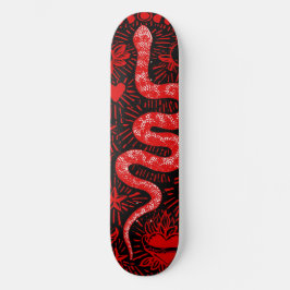 Mystical Snake Red Skateboard