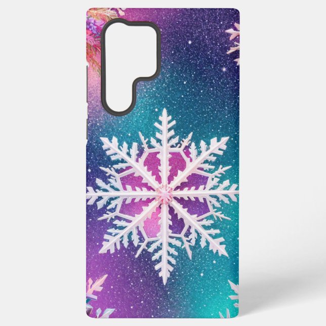 Mystical Snowflake and Cosmic Glow Phone Case Samsung Galaxy Hülle (Rückseite)