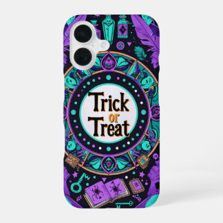 Mystical Spellbook Trick or Treat Halloween Design iPhone 16 Hülle