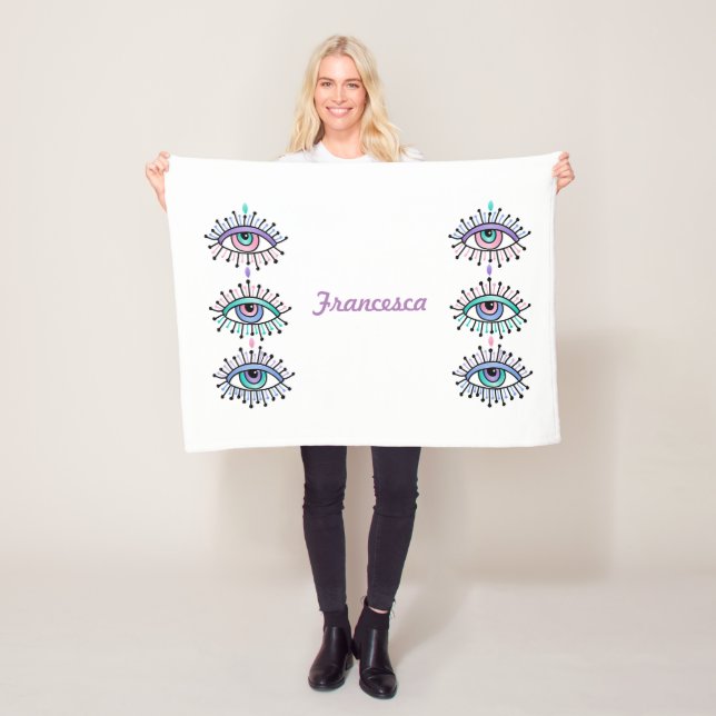 Mystical Spirituosenaugen weiß Fleecedecke (Beispiel)