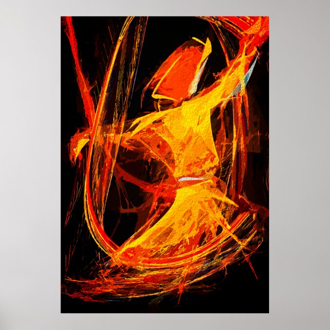 Mystical Sufi Whirling Dervish - Abstrakte Kunst Poster (Vorne)