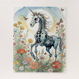 Mystical Sunrise Unicorn Skelett Floral Puzzle