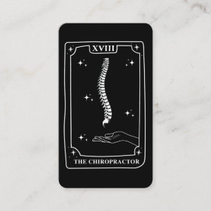 Mystical Tarot Card Black and White Chiropraktor Visitenkarte
