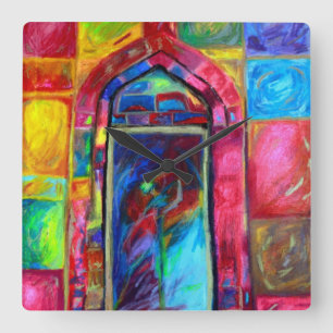 Mystical Temple Dancer Designer Clocks - Ohrfeigen Quadratische Wanduhr