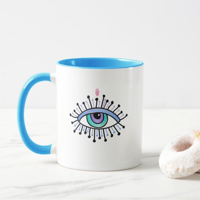Mystical Third Eye Spiritual Yoga New Age Tasse (Mit Donut)