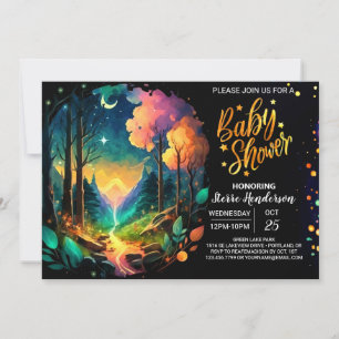 Mystical Timber Grove Magic Baby Dusche Einladung