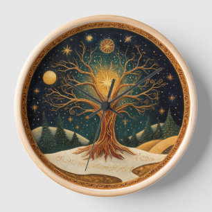 Mystical Tree and Stars Uhr