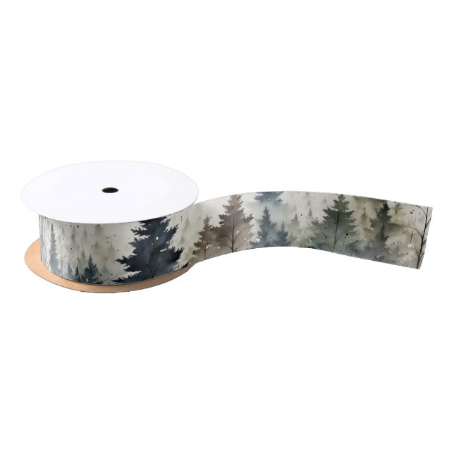 Mystical Trees Satin Ribbon Satinband (Spule)