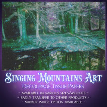 Mystical Twilight Forest Reflection Pond Decoupage