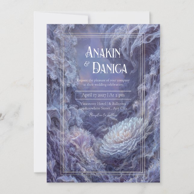 Mystical Undersea Fantasy Wedding Einladung (Vorderseite)