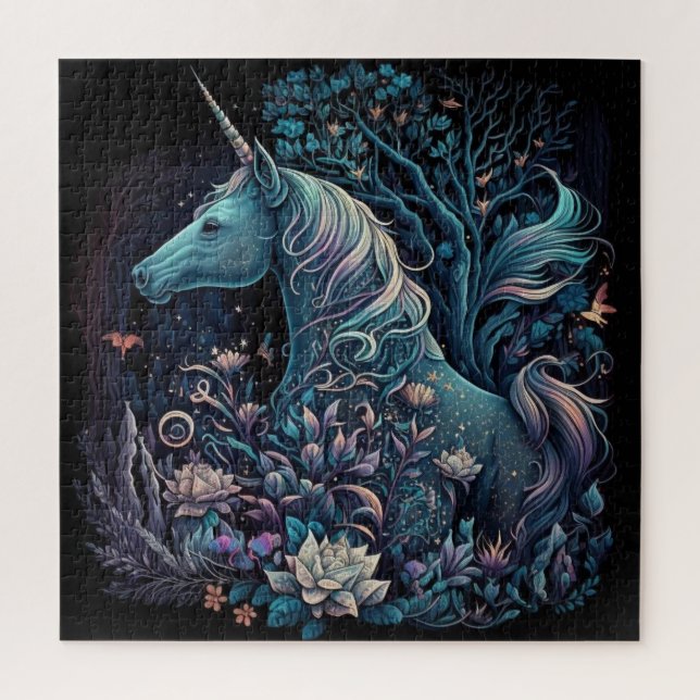 Mystical Unicorn - Fantasy Forest Puzzle (Vertikal)