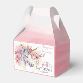 Mystical Unicorn | Pink Floral Girl Babydusche Geschenkschachtel