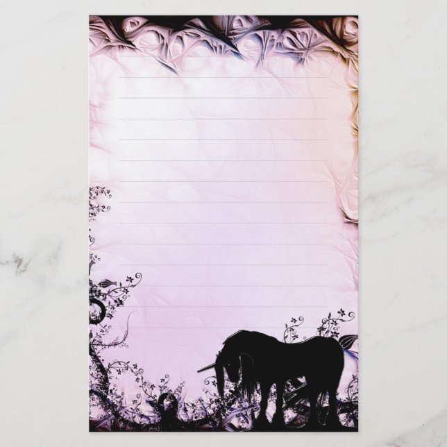 Mystical Unicorn w/lines (mystical) Briefpapier (Vorderseite)