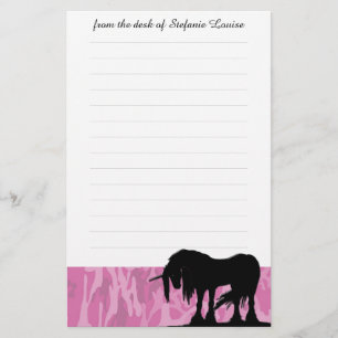 Mystical Unicorn w/lines (rosa Camouflage) Briefpapier