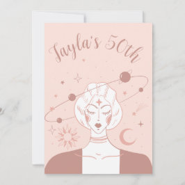 Mystical Universe 50. Geburtstag Musk Pink Unterse Einladung