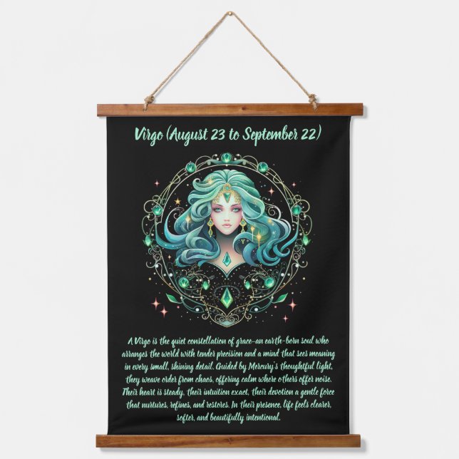 Mystical Virgo Zodiac  Wandteppich Mit Holzrahmen (Vorderseite)