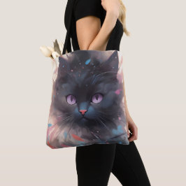 Mystical Watercolor Black Cat | Niedliche Katze