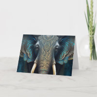Mystical Watercolor Elephant Danke Karte