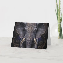 Mystical Watercolor Elephant Danke Karte