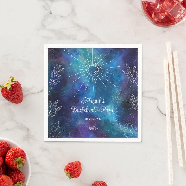 Mystical Watercolor-Junggeselinnen-Abschied Serviette (Beispiel)