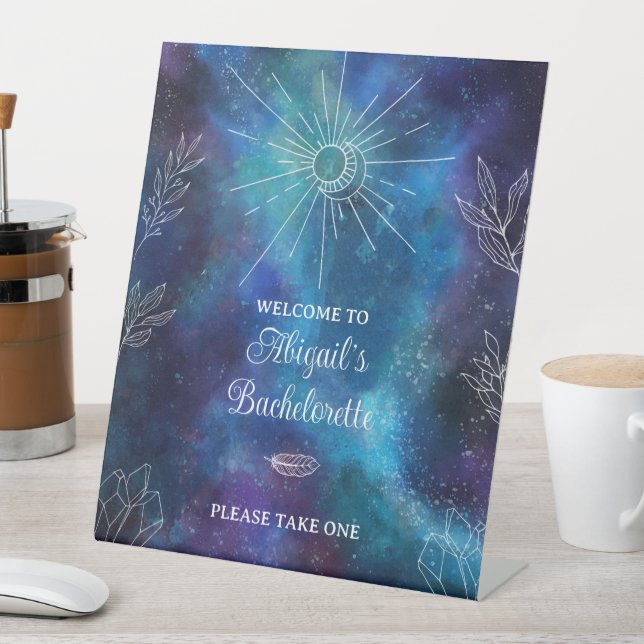 Mystical Watercolor-Junggeselinnen-Abschied Sockelschild (In Situ)