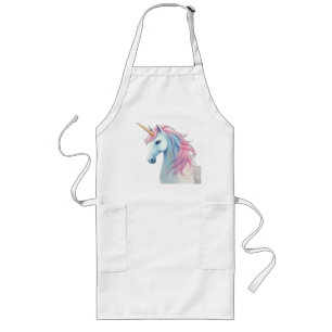 Mystical Watercolor Unicorn Lange Schürze