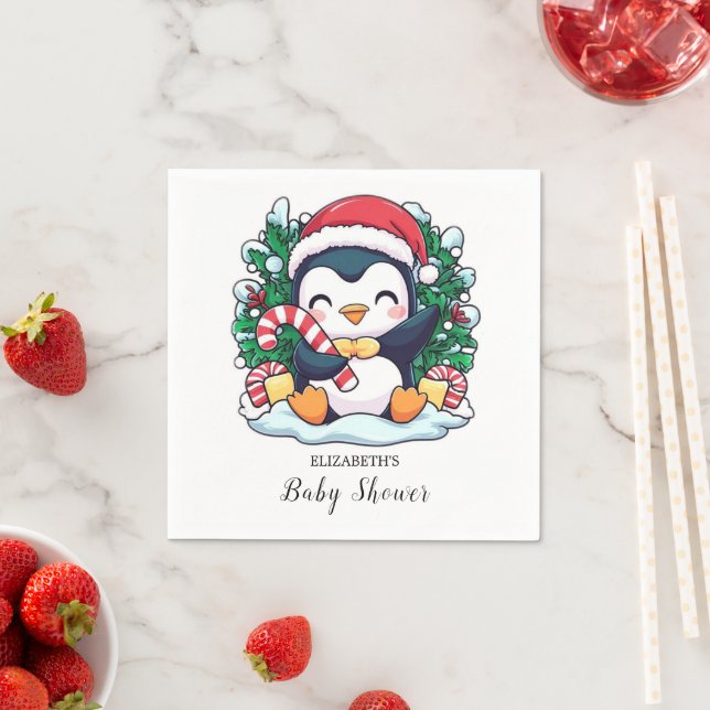 Mystical Whimsical Pinguin Baby Dusche Serviette (Beispiel)