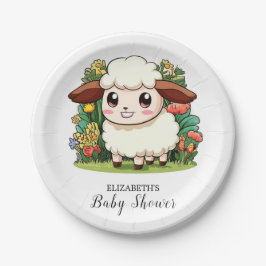 Mystical Whimsical Sheep Baby Dusche Pappteller