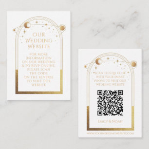 Mystical White Gold Wedding Website UAWG QR Code Begleitkarte