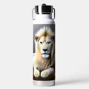 Mystical White Lion AI Art Trinkflasche
