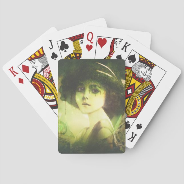 Mystical Willow Tree Fairy Fantasy Art Spielkarten (Rückseite)